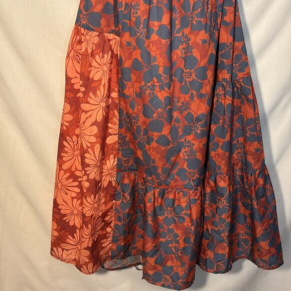 Re/Done Mixed Media Apron Dress Open Back Floral Colorful Size Dress Size S - Picture 3 of 7